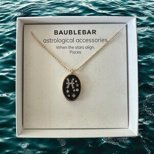 BAUBLEBAR Astrological Zodiac Pisces Black Gold Necklace NEW